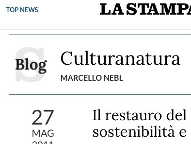 'Il restauro del Moderno', quotidiano La Stampa, Torino 27 maggio 2011